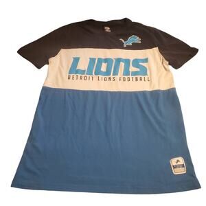 NFL Team Apparel Size S (marked M) Detroit Lions colorblock blue black t-shirt